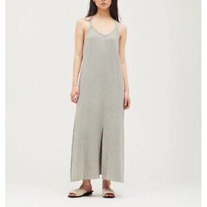 NEW Grade & Gather RAW EDGE‎ Cross Strap Maxi Dress M Women Washed Eucalyptus